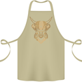 A Highland Cow Drawing Cotton Apron 100% Organic Khaki