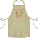 A Highland Cow Drawing Cotton Apron 100% Organic Khaki
