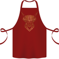 A Highland Cow Drawing Cotton Apron 100% Organic Maroon