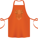 A Highland Cow Drawing Cotton Apron 100% Organic Orange