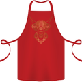 A Highland Cow Drawing Cotton Apron 100% Organic Red