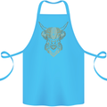 A Highland Cow Drawing Cotton Apron 100% Organic Turquoise