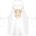 A Highland Cow Drawing Cotton Apron 100% Organic White