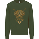 A Highland Cow Drawing Kids Sweatshirt Jumper Forest Green