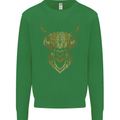 A Highland Cow Drawing Kids Sweatshirt Jumper Irish Green