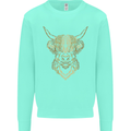 A Highland Cow Drawing Kids Sweatshirt Jumper Peppermint