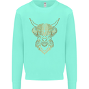 A Highland Cow Drawing Kids Sweatshirt Jumper Peppermint