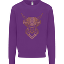 A Highland Cow Drawing Kids Sweatshirt Jumper Purple