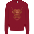 A Highland Cow Drawing Kids Sweatshirt Jumper Red