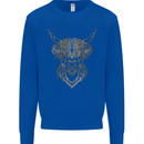 A Highland Cow Drawing Kids Sweatshirt Jumper Royal Blue