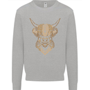 A Highland Cow Drawing Kids Sweatshirt Jumper Sports Grey