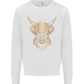 A Highland Cow Drawing Kids Sweatshirt Jumper White