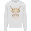A Highland Cow Drawing Kids Sweatshirt Jumper White
