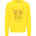 A Highland Cow Drawing Kids Sweatshirt Jumper Yellow