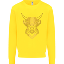 A Highland Cow Drawing Kids Sweatshirt Jumper Yellow