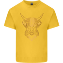A Highland Cow Drawing Kids T-Shirt Childrens Yellow