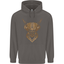 A Highland Cow Drawing Mens 80% Cotton Hoodie Charcoal