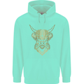 A Highland Cow Drawing Mens 80% Cotton Hoodie Peppermint