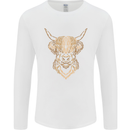 A Highland Cow Drawing Mens Long Sleeve T-Shirt White