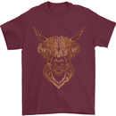 A Highland Cow Drawing Mens T-Shirt 100% Cotton Maroon