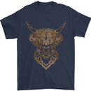 A Highland Cow Drawing Mens T-Shirt 100% Cotton Navy Blue