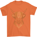 A Highland Cow Drawing Mens T-Shirt 100% Cotton Orange
