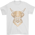 A Highland Cow Drawing Mens T-Shirt 100% Cotton White