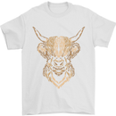 A Highland Cow Drawing Mens T-Shirt 100% Cotton White