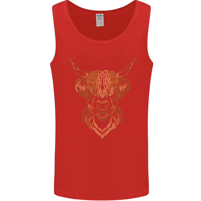 A Highland Cow Drawing Mens Vest Tank Top Red