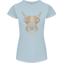 A Highland Cow Drawing Womens Petite Cut T-Shirt Light Blue