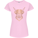 A Highland Cow Drawing Womens Petite Cut T-Shirt Light Pink