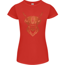 A Highland Cow Drawing Womens Petite Cut T-Shirt Red