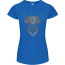 A Highland Cow Drawing Womens Petite Cut T-Shirt Royal Blue