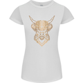 A Highland Cow Drawing Womens Petite Cut T-Shirt White