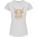 A Highland Cow Drawing Womens Petite Cut T-Shirt White