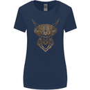 A Highland Cow Drawing Womens Wider Cut T-Shirt Navy Blue