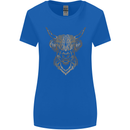 A Highland Cow Drawing Womens Wider Cut T-Shirt Royal Blue