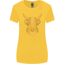 A Highland Cow Drawing Womens Wider Cut T-Shirt Yellow