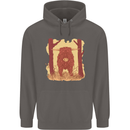 A Highland Cow Mens 80% Cotton Hoodie Charcoal
