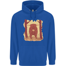 A Highland Cow Mens 80% Cotton Hoodie Royal Blue