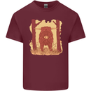 A Highland Cow Mens Cotton T-Shirt Tee Top Maroon