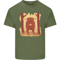 A Highland Cow Mens Cotton T-Shirt Tee Top Military Green
