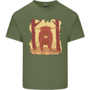 A Highland Cow Mens Cotton T-Shirt Tee Top Military Green