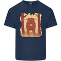 A Highland Cow Mens Cotton T-Shirt Tee Top Navy Blue