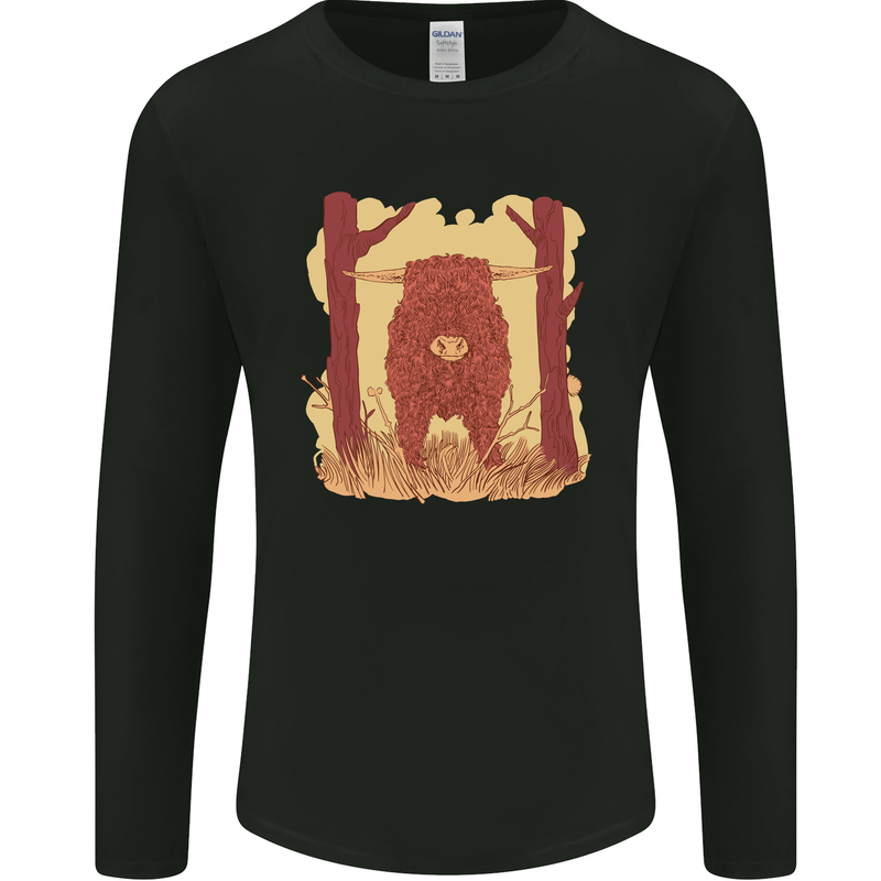 A Highland Cow Mens Long Sleeve T-Shirt Black