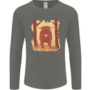 A Highland Cow Mens Long Sleeve T-Shirt Charcoal