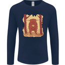A Highland Cow Mens Long Sleeve T-Shirt Navy Blue