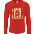 A Highland Cow Mens Long Sleeve T-Shirt Red