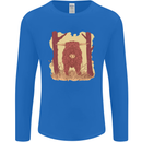 A Highland Cow Mens Long Sleeve T-Shirt Royal Blue