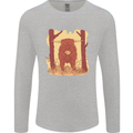 A Highland Cow Mens Long Sleeve T-Shirt Sports Grey